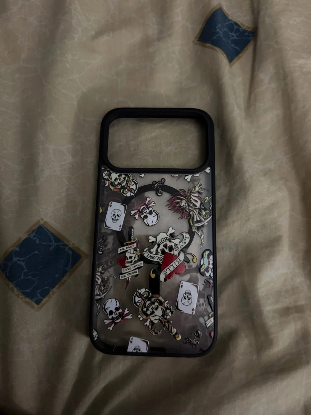 Classic Tattoo Skull Pattern Ed Hardy Case for the IPhone 17 pro max
